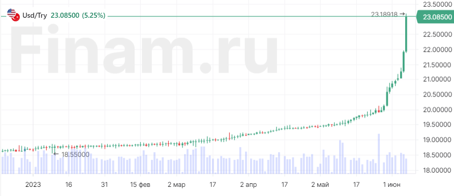 Турецкая лира упала до рекордно низкого уровня